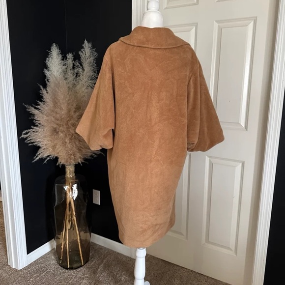 Victor Alfaro Rabbit Hair Wool Luxury Blend Coat Womens Tan Brown 
size Large - Picture 4 of 12
